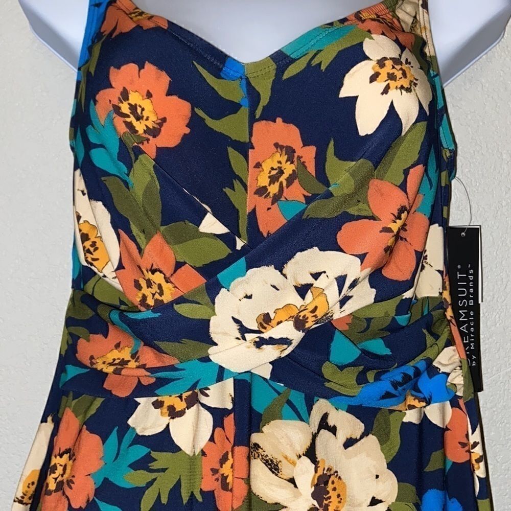 ‎Dreamsuit Bathing Suit Ink Blue Multicolor top size 8 - Picture 4 of 8